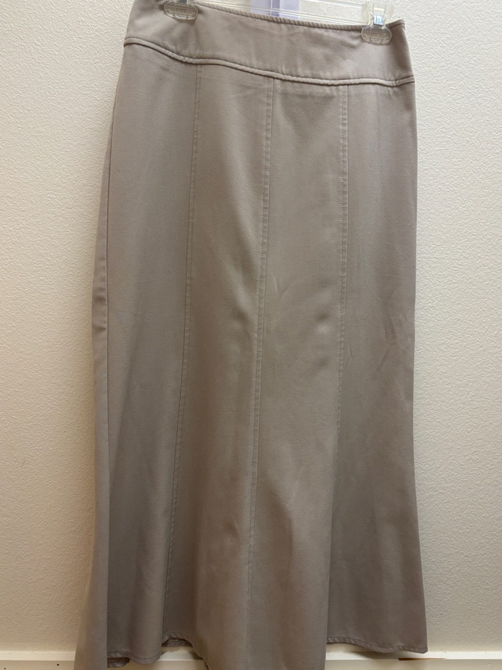 Covington Light Taupe Maxi Skirt with Panel Seams